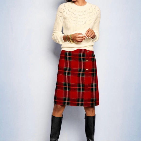 Talbots Pointelle Yoke Mockneck Sweater Size Medium - Picture 3 of 7